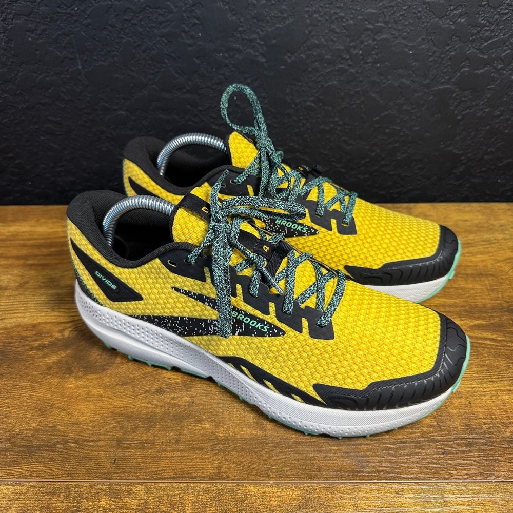 Brooks Divide 4 1104051D752 Yellow Mesh Trail Running Shoes Mens 8.5 D